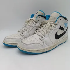 NIKE ナイキ Air Jordan 1 Mid エアジョーダン1ミッド スニーカー メンズ 27cm ホワイト/レーザーブルー C-13-5