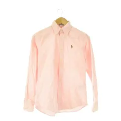 ラルフローレン RALPH LAUREN オックスフォードシャツ ブラウス 4 CLASSIC FIT ピンク ストライプ柄 ボタンダウンカラー 長袖 /CK17 ■ECE003