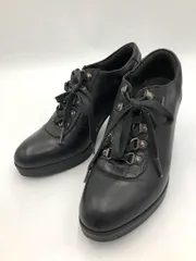 GEOX ジェオックス レザー アンクルブーツ レースアップシューズ ミドルヒール パンプス size35/黒 ■■ レディース
