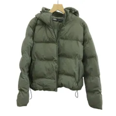 ザラ ZARA 中綿ジャケット ブルゾン アウター ハイネック フード ジップアップ L カーキ /XZ ■ECA003
