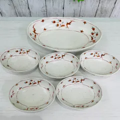 【新品】たち吉　橘吉　花絵　赤絵　取り鉢揃え　大鉢１点　小鉢５点セット