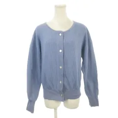 グリーンレーベルリラクシング ユナイテッドアローズ green label relaxing カーディガン ラウンドネック 長袖 スナップボタン開閉 青 ブルー /AH29 ■ECA003