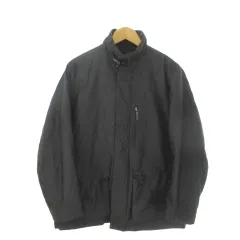 23区 オンワード樫山 HOMME 中綿ジャケット 上着 48 黒 ブラック 無地 スタンドカラー 長袖 /AO17 ■ECE003のサムネイル
