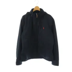 ポロ バイ ラルフローレン Polo by Ralph Lauren 中綿ジャケット アウター ジップアップ フード ロゴ ワンポイント ワンカラー M 紺 ネイビー /BB ■ECE003