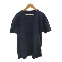 ポロ バイ ラルフローレン Polo by Ralph Lauren Tシャツ S ネイビー 紺 ラウンドネック 半袖 ロゴ刺繍 カットソー /PP ■ECC002