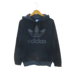 アディダスオリジナルス adidas originals プルパーカー スウェット 裏生地 トレフォイル ロゴ 長袖 XS 紺 ネイビー /AH39 ■ECA003