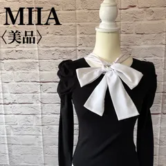 【MIIA】ミーア ボウタイ付きパワーショルダーニット 2wayコーデ サイズF MA-2のサムネイル