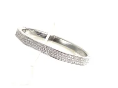 スワロフスキー　SWAROVSKI　クリスタル　Dextera　デクステラ　バングル　開閉式　シルバーカラー　送料無料