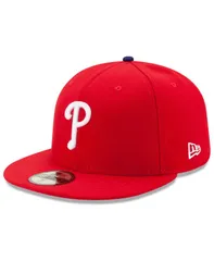 ニューエラ メンズ アクセサリー 帽子 キャップ New Era Philadelphia Phillies Authentic Collection 59FIFTY Cap Red レッド