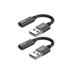 USB CメスからUSBオスアダプター(2個パック)、Type C - USB A充電ケーブルアダプター、iPhone 16 15 15 Pro Max、iPad 2018、Samsung Galaxy Note 10 S22 S21 S20+ Plus  0