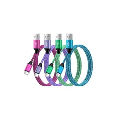 ANNIBER usb type c ケーブル QC3.0急速充電 タイプcケーブル【1m*4本*4色】USB Cケーブル ナイロン編み iPhone 15充電コード USB C to A ケーブル アンドロイド充電器ケーブル iPhone16/15/Ga 1