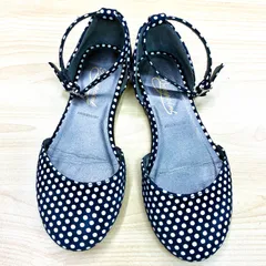 【ボンポワンBonpoint】美品！キッズフラットシューズ バレエシューズ 17.6cm(28) ネイビーのサムネイル
