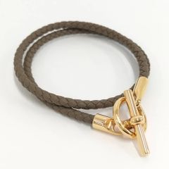 りさぽん様 HERMES レザーブレスレット 《グレナン》 ドゥブルトゥール 