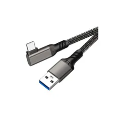 USB Type C ケーブル L字 USB-A to USB-C ケーブル【10Gbpsデータ転送 60W急速充電】 USB3.2 Gen2標準 高耐久ナイロン編み Nintendo Switch、Xperia、AQUOS、Galaxy、Pixel等Ty 0