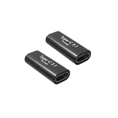 2個入り USB C 中継アダプタ メス to メス USB Type C 延長アダプタ 10Gbps高速データ転送&5A 急速充電 USB3.1 USB C メス 延長コード for Mac Book Pro/Galaxy S8/for Nexus 6P 0