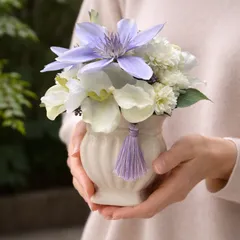 【モダン供養】供養花　仏花　手元供養　ブルー　アーティフィシャルフラワー　水替え不要　お手入れ不要