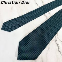 Christian Dior ネクタイ 総柄 グリーン 絹100% - メルカリ