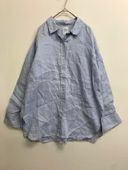 green label relaxing グリーンレーベルリラクシング 3611-146-2043 フレンチリネン シャツ sizeF/水色 ■■ レディース