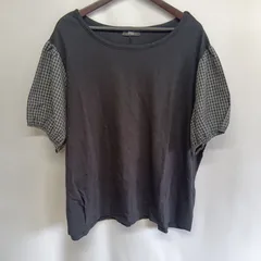 レディース　トップス　シャツ　バルーンスリーブ　チェック柄　黒　大きいサイズ　5L  ☆NK-050☆