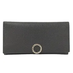 BVLGARI ブルガリブルガリ ロングウォレット ロゴクリップ レザー ブラック