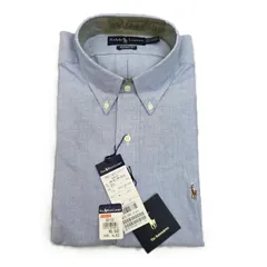 POLO RALPH LAUREN ポロ・ラルフローレン ボタンダウンシャツ 90S ワンポイント刺繍 カラーポニー 長袖シャツ メンズ XL コットン ライトブルー 中古