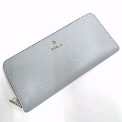 美品 ヒロフ 長財布 ピウメノ グレー レザー 本革 L字ファスナー