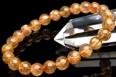 【１点物】黄金の輝き ゴールドタイチンルチルクォーツ　7.5mm　ブレスレット パワーストーン 天然石 _U9726