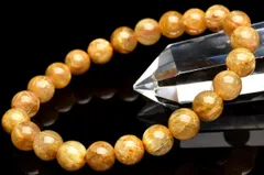 【１点物】黄金の輝き ゴールドタイチンルチルクォーツ　8mm　ブレスレット パワーストーン 天然石 _U9733