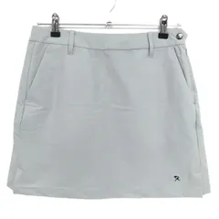 【超美品】アーノルドパーマーゴルフ スカート グレー ロゴ黒 後裾ボックスプリーツ   レディース 9 ゴルフウェア Arnold Palmer