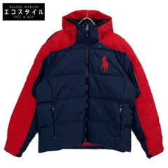 POLO RALPH LAUREN ポロ ラルフローレン ﾈｲﾋﾞｰ×ﾚｯﾄﾞ ﾋﾞｯｸﾞﾎﾟﾆｰ  ﾀﾞｳﾝｼﾞｬｹｯﾄ XXL