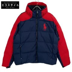 POLO RALPH LAUREN ポロ ラルフローレン ﾈｲﾋﾞｰ×ﾚｯﾄﾞ ﾋﾞｯｸﾞﾎﾟﾆｰ ﾀﾞｳﾝｼﾞｬｹｯﾄ XXL