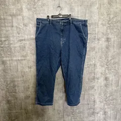 【Y-559】UNIQLO ユニクロ デニムパンツ インディゴ ネイビー 大きいサイズ 4XL ウエスト116-124 ワイドパンツ メンズ カジュアル ジーンズ コットン ストレート 古着 人気