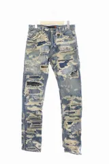 アンダーカバーイズム UNDERCOVERISM 05AW Arts and Crafts期 85 Denim クラッシュ リペア 加工 デニム パンツ 5A240-P2 2 青 インディゴ ブルー ブランド古着ベクトル 中古 230504/109のサムネイル