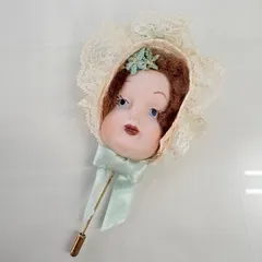アンティーク　ビスクドール　ピンブローチ　ミニョネット　ハットピン