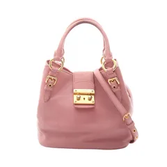 ミュウ ミュウ Miu Miu ハンドバッグ MADRAS マドラス 2WAY RNC886 ピンク レザー 2wayハンド レディース Used B