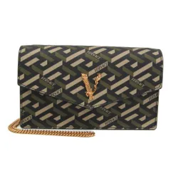 ヴェルサーチェ(Versace) ヴィルトゥス ラ グレカ チェーンショルダーバッグ レディース PVC ショルダーバッグ ブラック,カーキのサムネイル