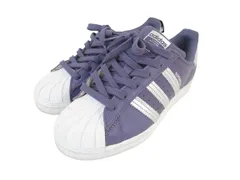 アディダス adidas スーパースター SUPERSTAR スニーカー ローカット ロゴ パープル サイズ22 QQQ