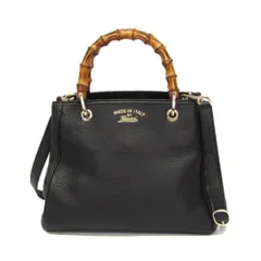 グッチ(Gucci) バンブー ショッパースモール 336032 レディース レザー,バンブー ハンドバッグ,ショルダーバッグ ブラック