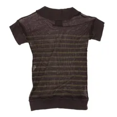 ジャンポールゴルチエ クラシックJean Paul GAULTIER CLASSIQUE パワーネット切替ボーダーTシャツ 茶カーキ48のサムネイル