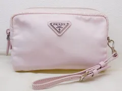 プラダ Re-Nylon ポーチ ■ ストラップ 薄ピンク系 ナイロン PRADA□8C