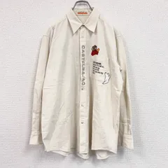 古着 used　CASTEL BAJAC　カステルバジャック　長袖コーデュロイシャツ　刺繍デザイン　オフホワイト　4サイズ