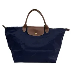 LONGCHAMP(ロンシャン) ハンドバッグ ル・プリアージュオリジナル ネイビー×ブラウン 折りたたみ レザー