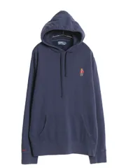 【お得なクーポン配布中!】 ポロベア ポロ ラルフローレン スウェット フード パーカー メンズ XL トレーナー 裏起毛 ワンポイント 刺繍 キャラクター 紺 大きいサイズ