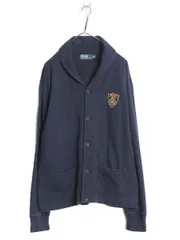 【お得なクーポン配布中!】 00s ポロ ラルフローレン ショールカラー スウェット カーディガン メンズ XL オールド 裏起毛 トレーナー 羽織り 前開き 大きいサイズ 紺のサムネイル