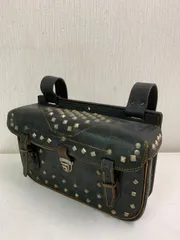 【フォロー割対象商品】レザー　バイク用サドルバッグ   ビンテージ スタッズ 鋲 フリンジ 陸王 メグロ パン ナックル ショベル ハーレーダビットソン  レトロのサムネイル