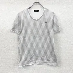 古着 used　BURBERRY BLACK LABEL　バーバリーブラックレーベル　半袖Tシャツ　アーガイル柄　グレー　2サイズ