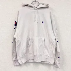 古着 used　Champion　チャンピオン　リバースウィーブ　スウェットパーカー/フーディー　デカロゴ　白　ホワイト　XLサイズ