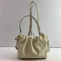 04w6349▽※【中古】COACH コーチ CT763 フェイ ドローストリング バッグ ショルダーバッグ レディース チョーク 2WAY ハンドバッグ【八王子店】