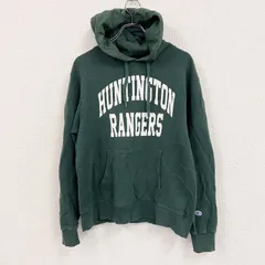 古着 used　Champion　チャンピオン　リバースウィーブ　スウェットパーカー/フーディー　アーチプリント　緑　グリーン　Lサイズ