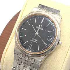 OMEGA DE VILLE Watch Quartz Men's Round Gold Silver Navy dial Y2K オメガ デビル 時計 メンズ ラウンド ネイビー シルバー  ヴィンテージ 不動品